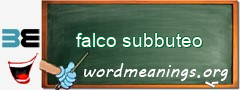 WordMeaning blackboard for falco subbuteo